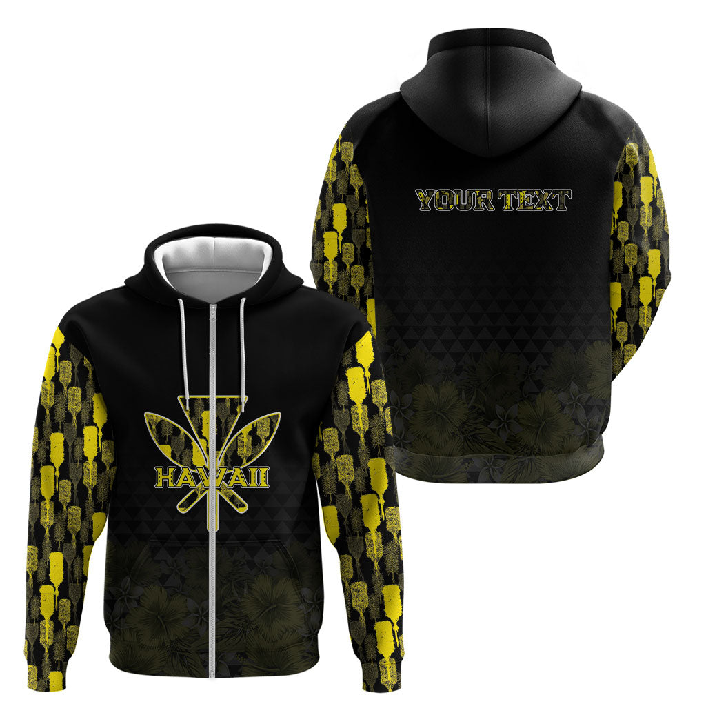 Personalised Aloha Hawaii Kahili Zip Hoodie Kanaka Maoli With Kakau Pattern