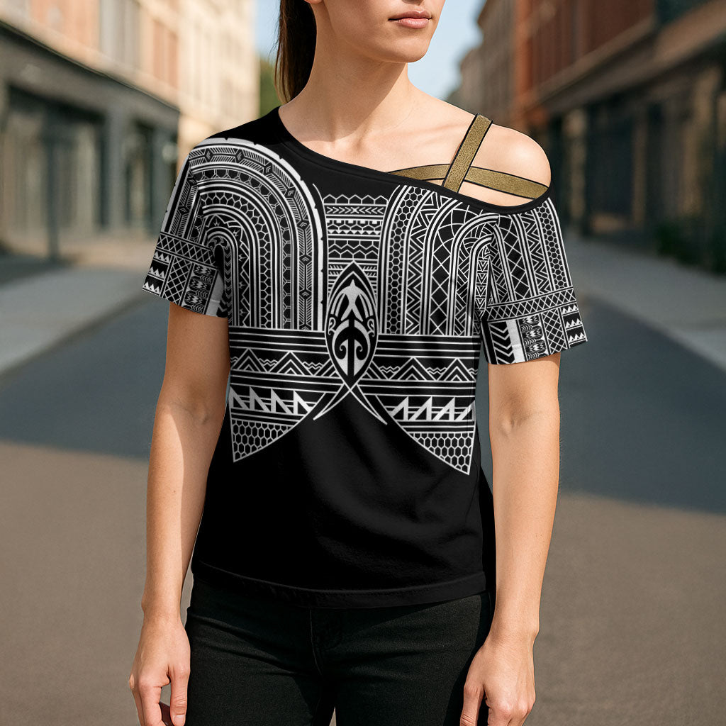 Philippines Igorot Tribal Inspired Cross Shoulder Shirt Black Version