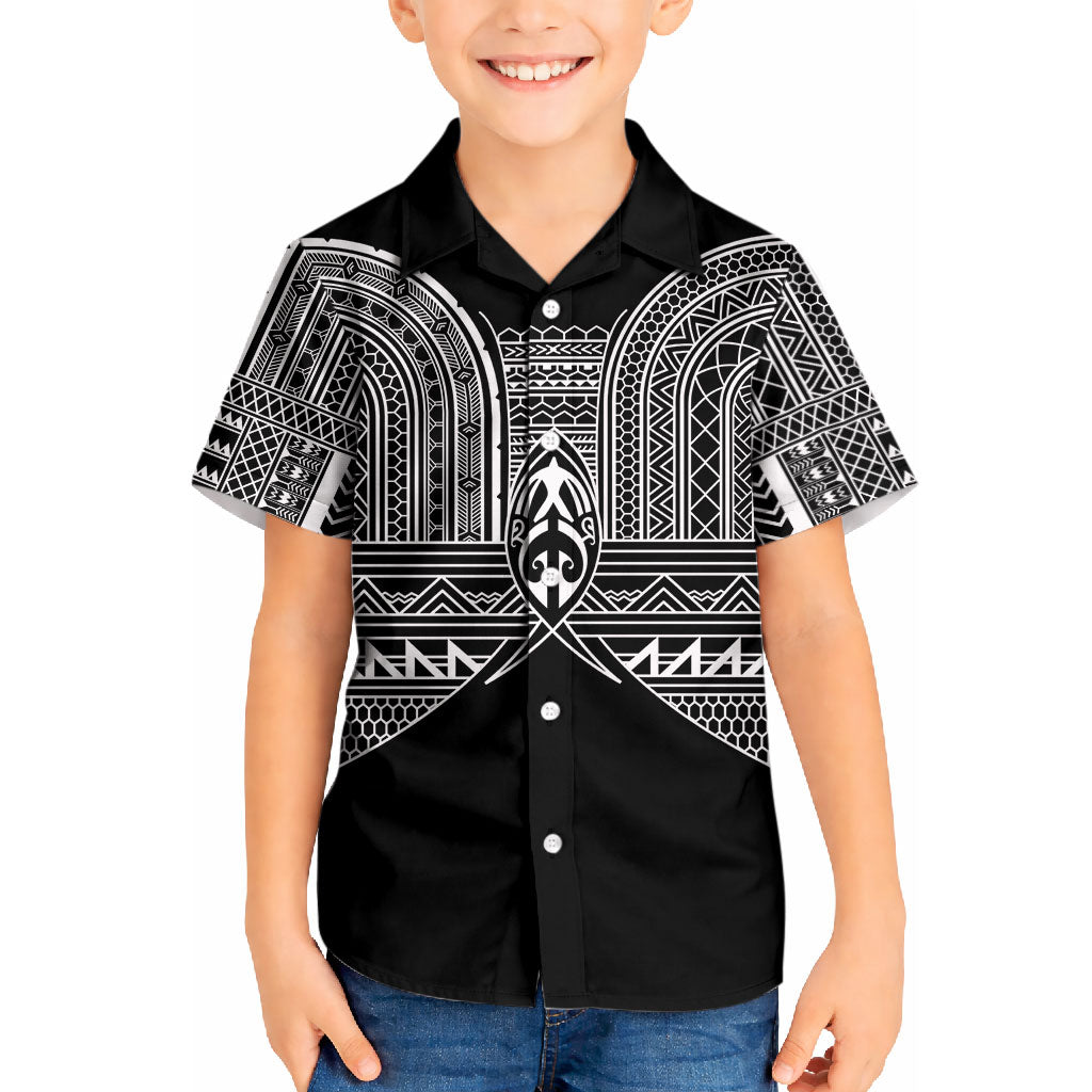 Philippines Igorot Tribal Inspired Kid Hawaiian Shirt Black Version