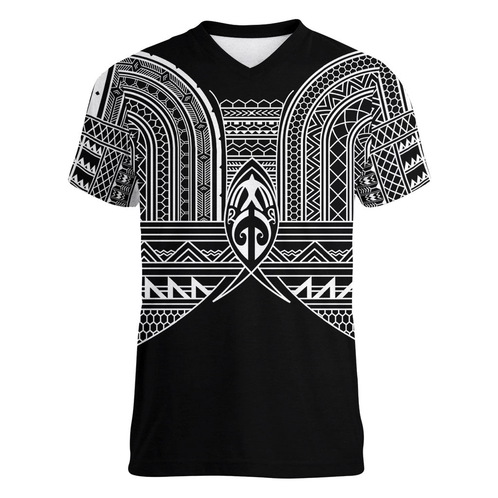 Philippines Igorot Tribal Inspired Women V-Neck T-Shirt Black Version