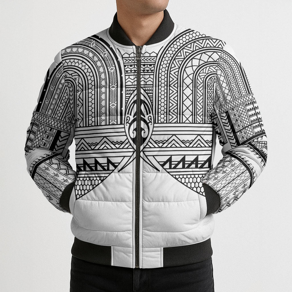 Philippines Igorot Tribal Inspired Bomber Puffer Jacket White Version