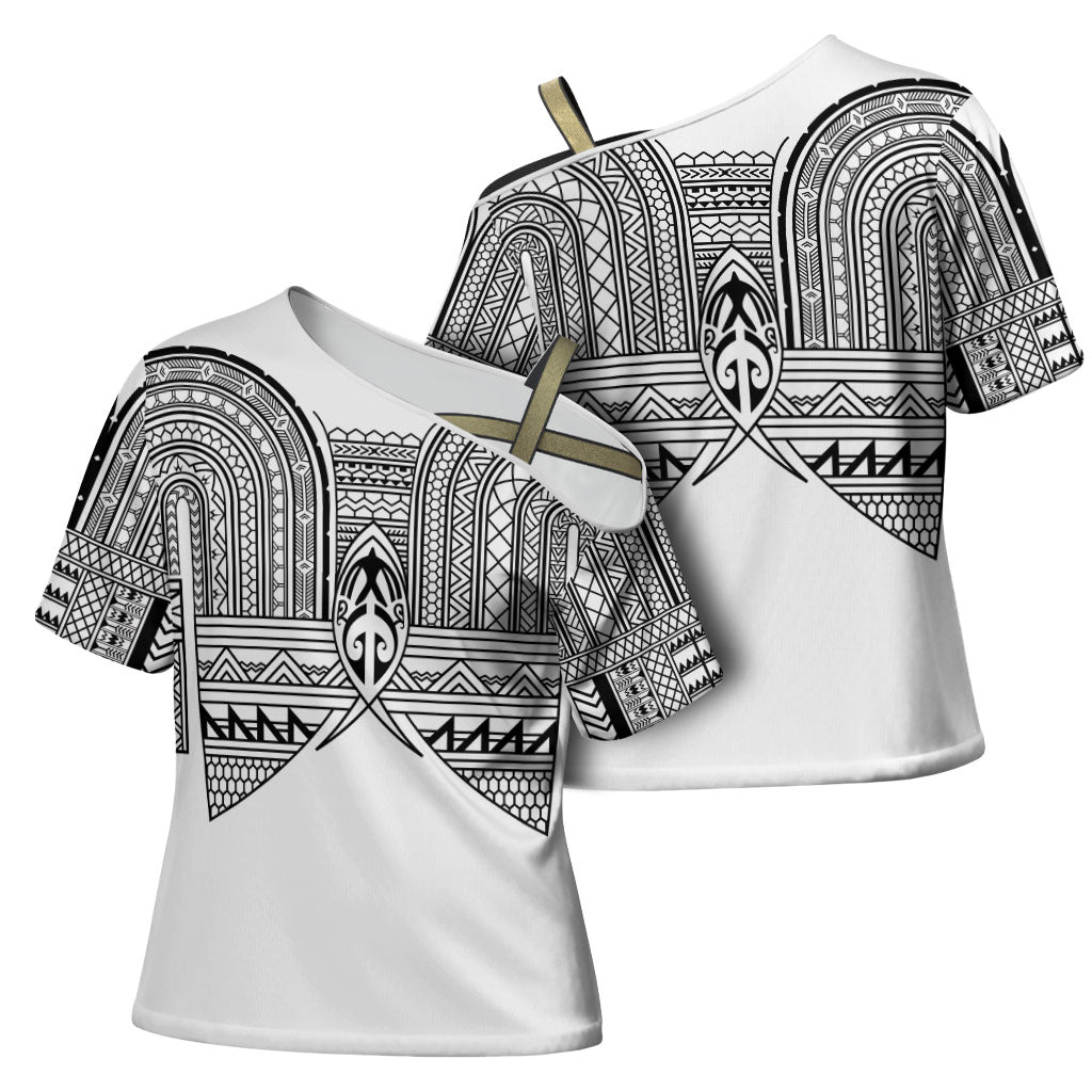 Philippines Igorot Tribal Inspired Cross Shoulder Shirt White Version