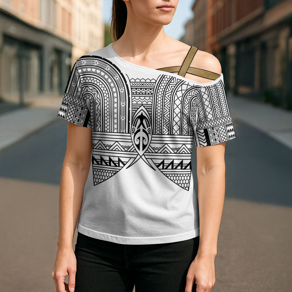 Philippines Igorot Tribal Inspired Cross Shoulder Shirt White Version