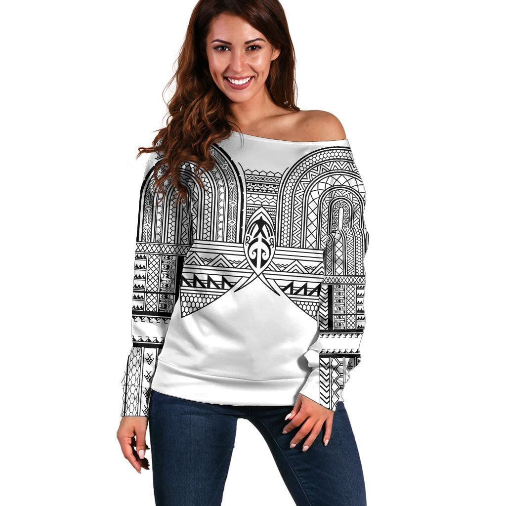 Philippines Igorot Tribal Inspired Off Shoulder Sweater White Version