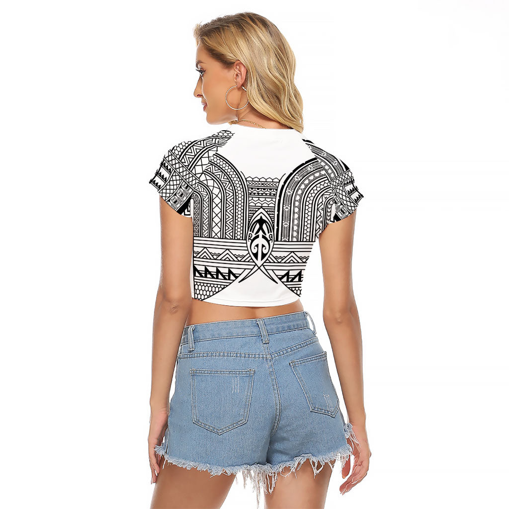 Philippines Igorot Tribal Inspired Raglan Cropped T Shirt White Version