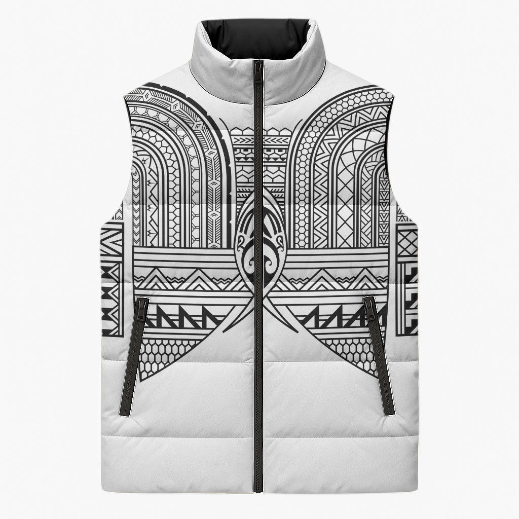 Philippines Igorot Tribal Inspired Sleeveless Puffer Jacket White Version