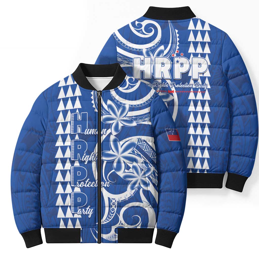 Samoa HRPP Party Bomber Puffer Jacket Polynesian Pattern - Polynesian Pride