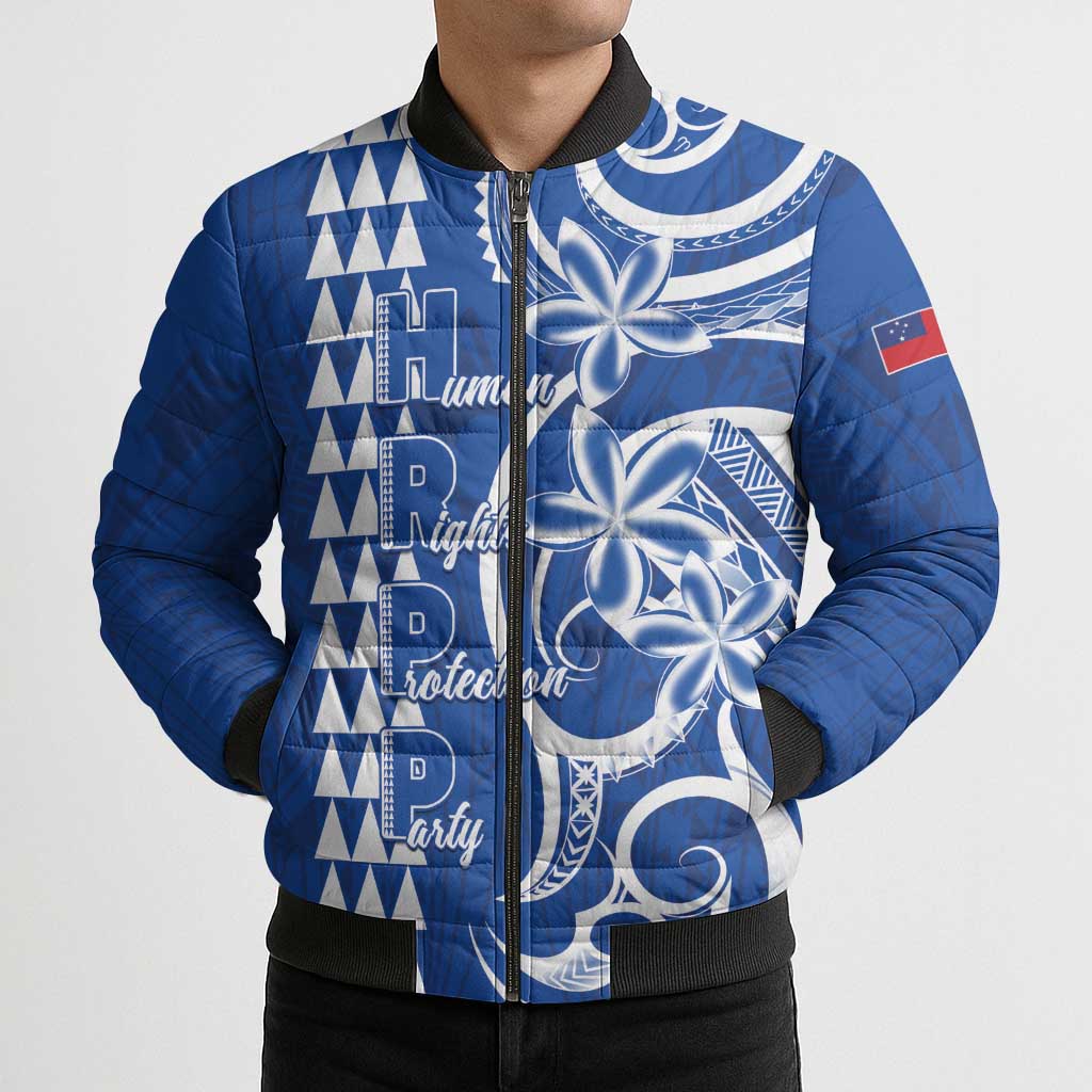 Samoa HRPP Party Bomber Puffer Jacket Polynesian Pattern - Polynesian Pride