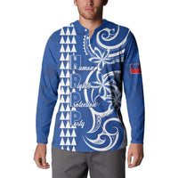 Samoa HRPP Party Button Sweatshirt Polynesian Pattern - Polynesian Pride