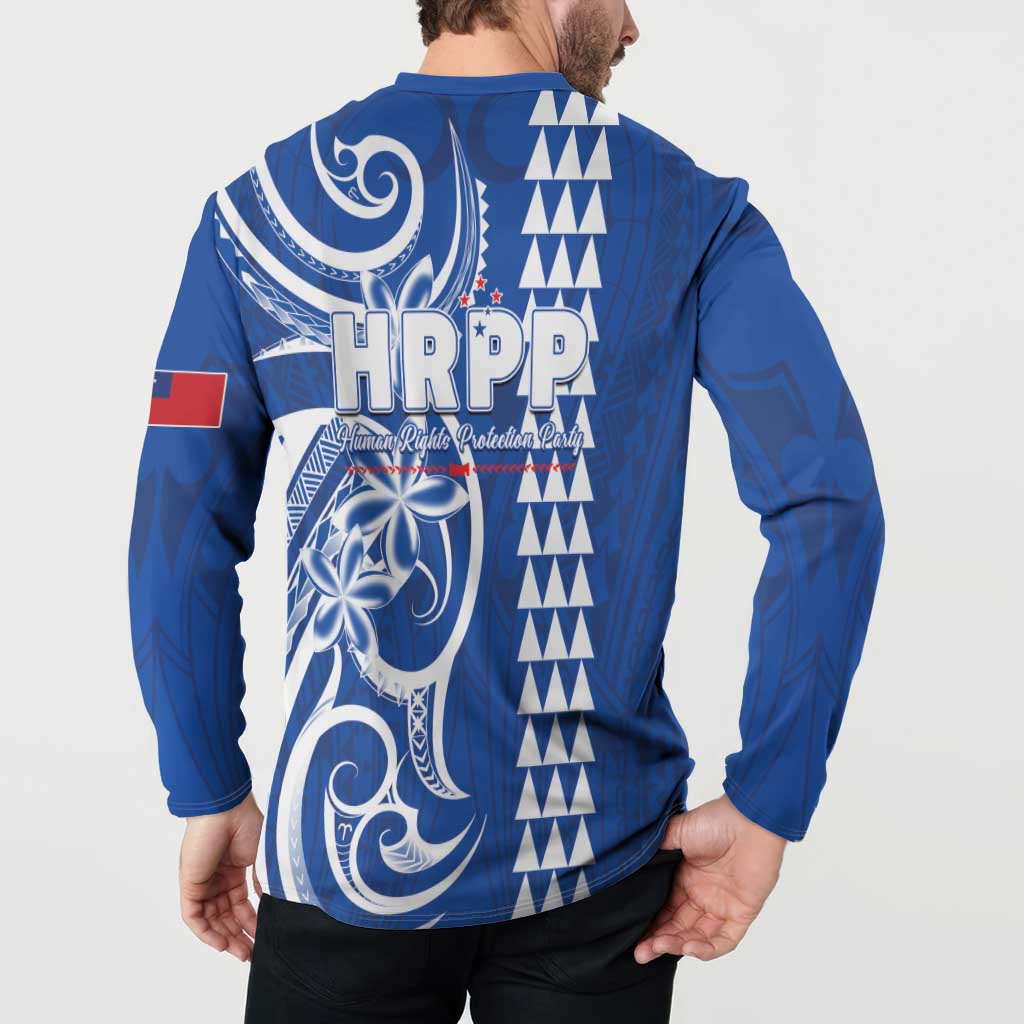 Samoa HRPP Party Button Sweatshirt Polynesian Pattern - Polynesian Pride