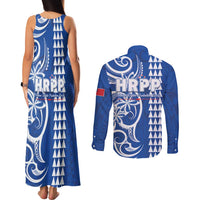 Samoa HRPP Party Couples Matching Tank Maxi Dress and Long Sleeve Button Shirt Polynesian Pattern - Polynesian Pride