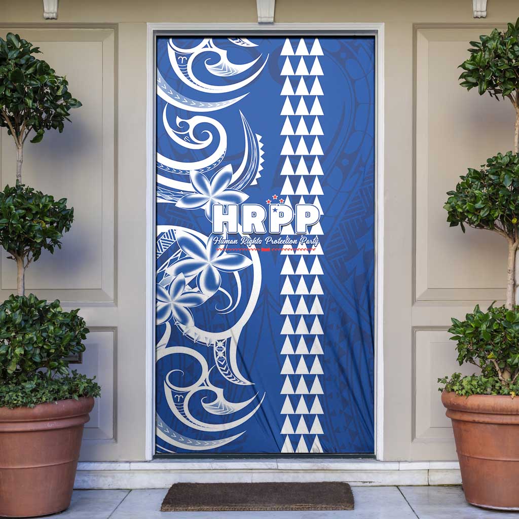 Samoa HRPP Party Door Cover Polynesian Pattern LT05 Blue - Polynesian Pride