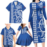 Samoa HRPP Party Family Matching Long Sleeve Bodycon Dress and Hawaiian Shirt Polynesian Pattern - Polynesian Pride