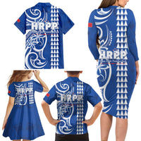 Samoa HRPP Party Family Matching Long Sleeve Bodycon Dress and Hawaiian Shirt Polynesian Pattern - Polynesian Pride