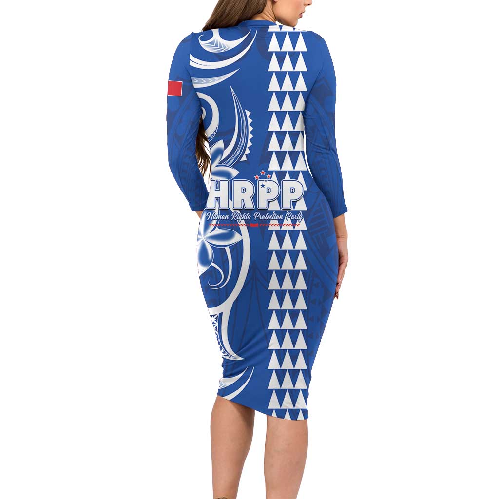 Samoa HRPP Party Family Matching Long Sleeve Bodycon Dress and Hawaiian Shirt Polynesian Pattern - Polynesian Pride