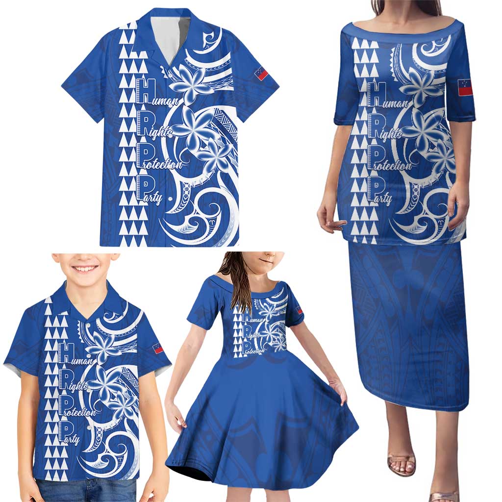Samoa HRPP Party Family Matching Puletasi and Hawaiian Shirt Polynesian Pattern - Polynesian Pride