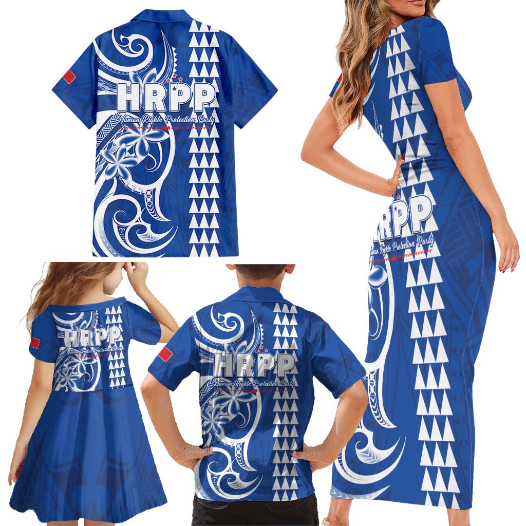 Samoa HRPP Party Family Matching Short Sleeve Bodycon Dress and Hawaiian Shirt Polynesian Pattern - Polynesian Pride
