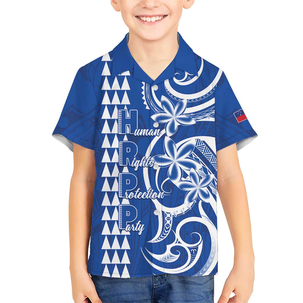 Samoa HRPP Party Kid Hawaiian Shirt Polynesian Pattern LT05 Kid Blue - Polynesian Pride