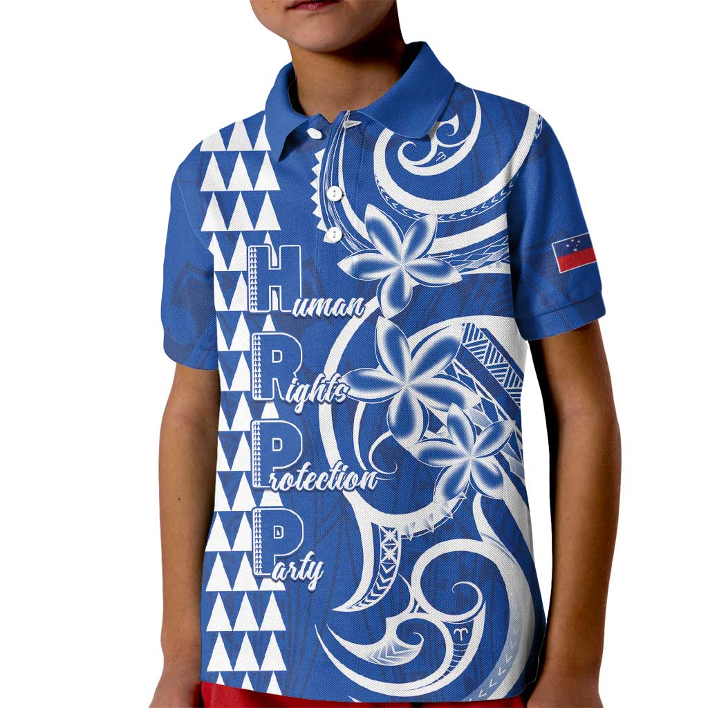 Samoa HRPP Party Kid Polo Shirt Polynesian Pattern LT05 Kid Blue - Polynesian Pride