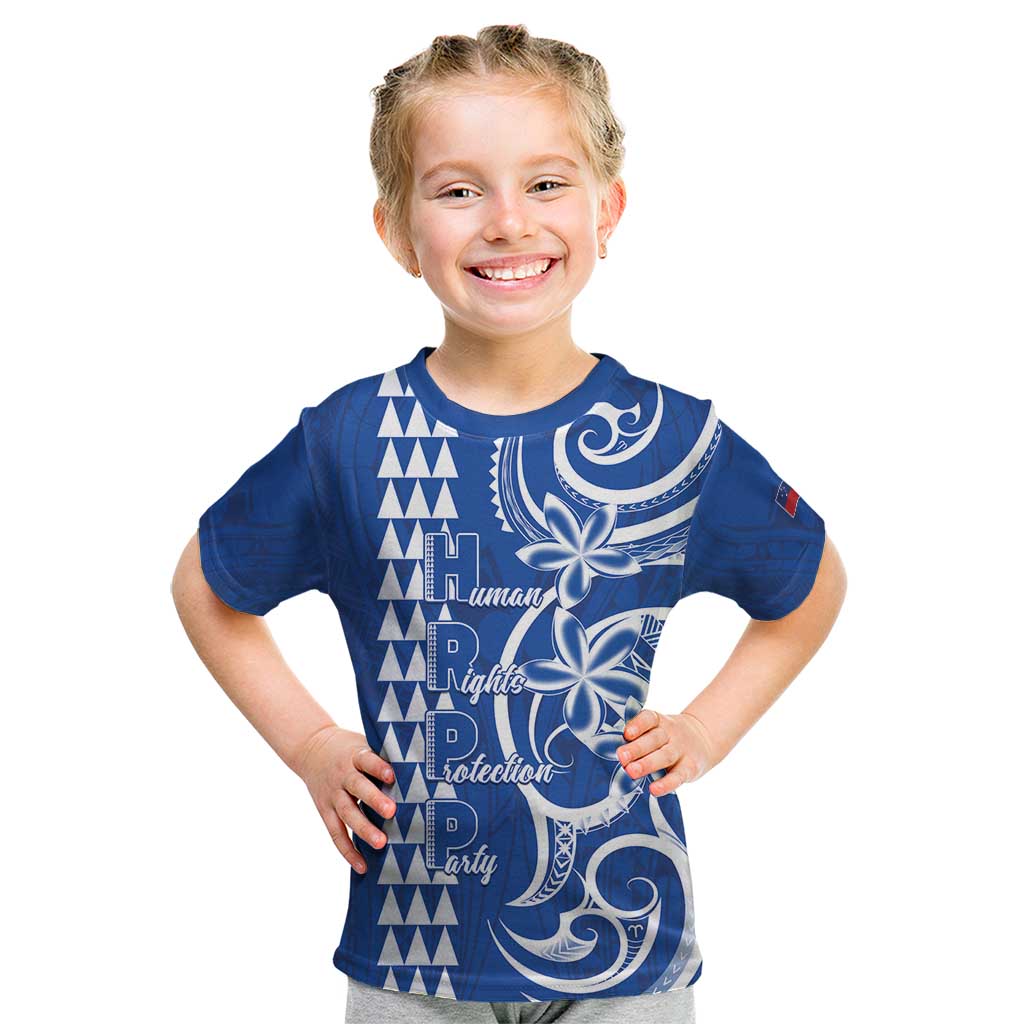 Samoa HRPP Party Kid T Shirt Polynesian Pattern LT05 Blue - Polynesian Pride