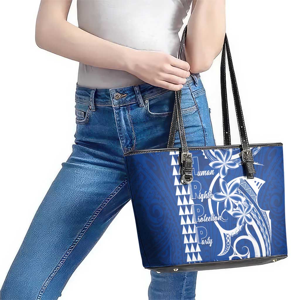 Samoa HRPP Party Leather Tote Bag Polynesian Pattern - Polynesian Pride