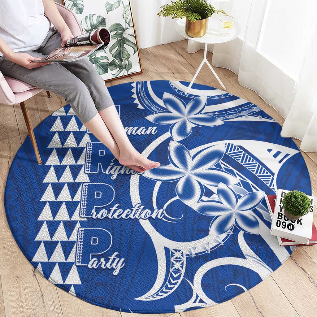 Samoa HRPP Party Round Carpet Polynesian Pattern - Polynesian Pride