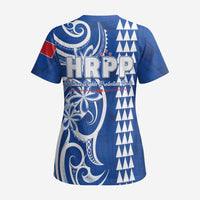 Samoa HRPP Party Scrub Top Polynesian Pattern - Polynesian Pride