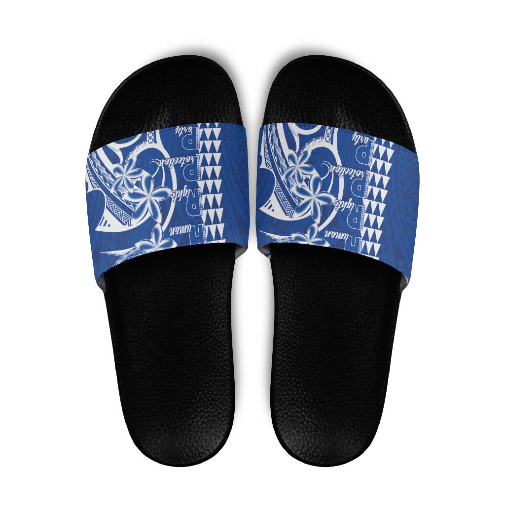 Samoa HRPP Party Slide Sandals Polynesian Pattern LT05 Blue - Polynesian Pride