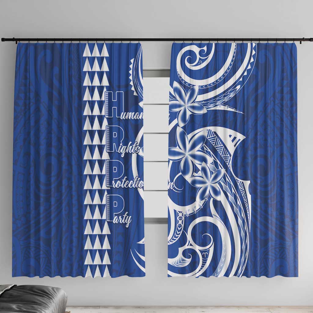 Samoa HRPP Party Window Curtain Polynesian Pattern LT05 With Hooks Blue - Polynesian Pride