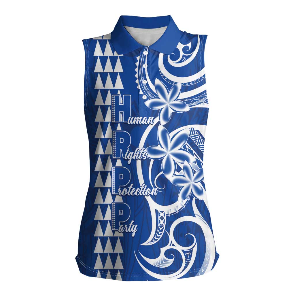 Samoa HRPP Party Women Sleeveless Polo Shirt Polynesian Pattern - Polynesian Pride