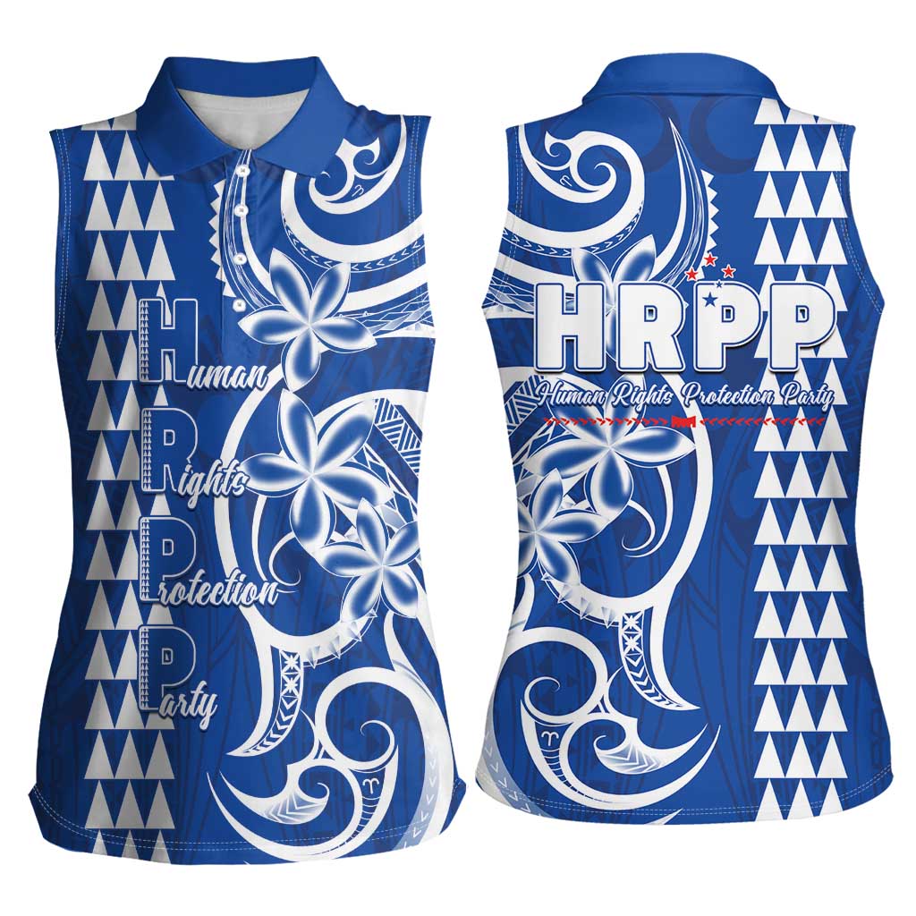 Samoa HRPP Party Women Sleeveless Polo Shirt Polynesian Pattern - Polynesian Pride