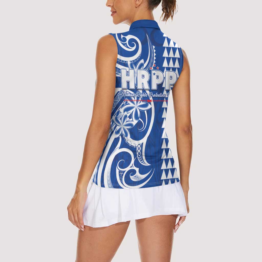 Samoa HRPP Party Women Sleeveless Polo Shirt Polynesian Pattern - Polynesian Pride