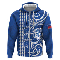Samoa HRPP Party Zip Hoodie Polynesian Pattern LT05 Zip Hoodie Blue - Polynesian Pride