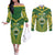 Samoa SUP Couples Matching Off The Shoulder Long Sleeve Dress and Long Sleeve Button Shirt Samoan Coat Of Arms - Polynesian Pride
