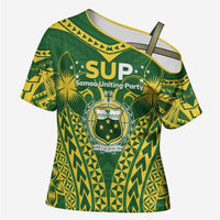 Samoa SUP Cross Shoulder Shirt Samoan Coat Of Arms - Polynesian Pride