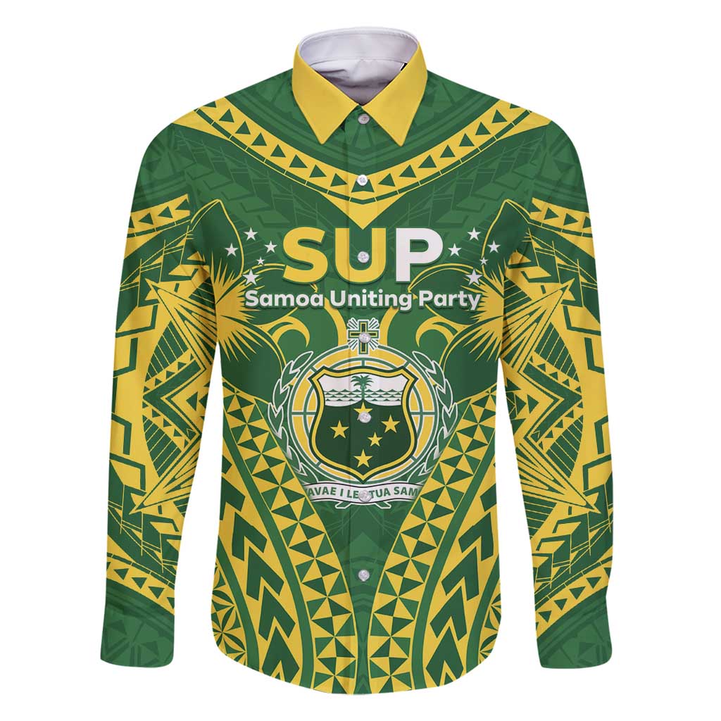 Samoa SUP Family Matching Long Sleeve Bodycon Dress and Hawaiian Shirt Samoan Coat Of Arms - Polynesian Pride