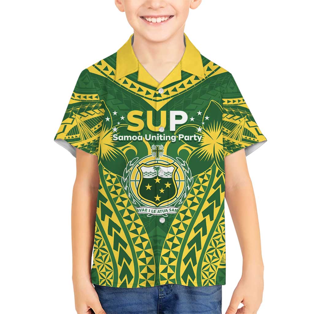 Samoa SUP Family Matching Off Shoulder Short Dress and Hawaiian Shirt Samoan Coat Of Arms - Polynesian Pride