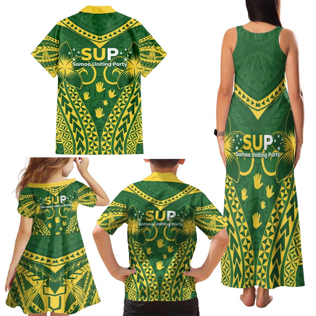 Samoa SUP Family Matching Tank Maxi Dress and Hawaiian Shirt Samoan Coat Of Arms - Polynesian Pride