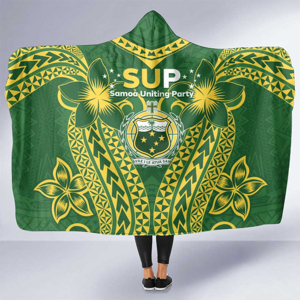 Samoa SUP Hooded Blanket Samoan Coat Of Arms LT05 One Size Green - Polynesian Pride