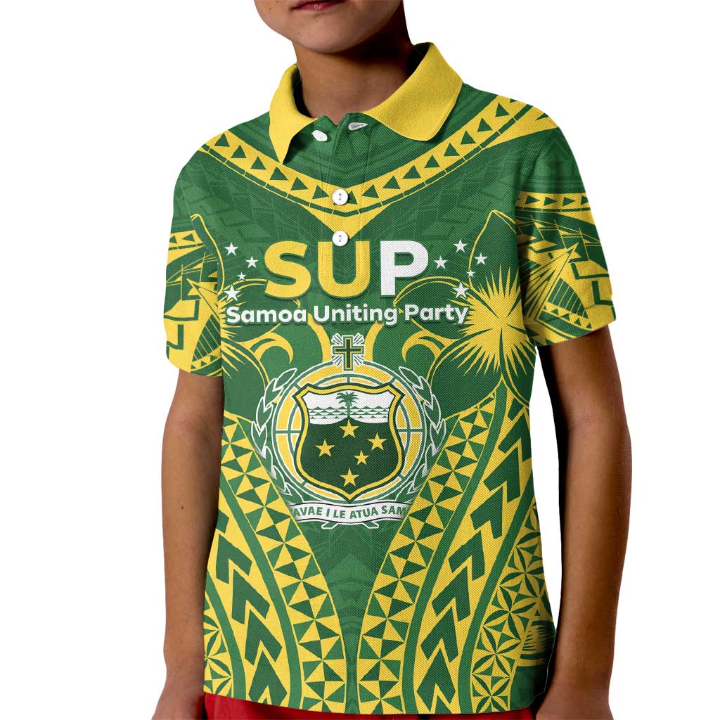 Samoa SUP Kid Polo Shirt Samoan Coat Of Arms LT05 Kid Green - Polynesian Pride