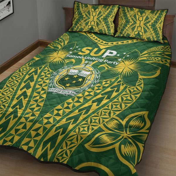 Samoa SUP Quilt Bed Set Samoan Coat Of Arms LT05