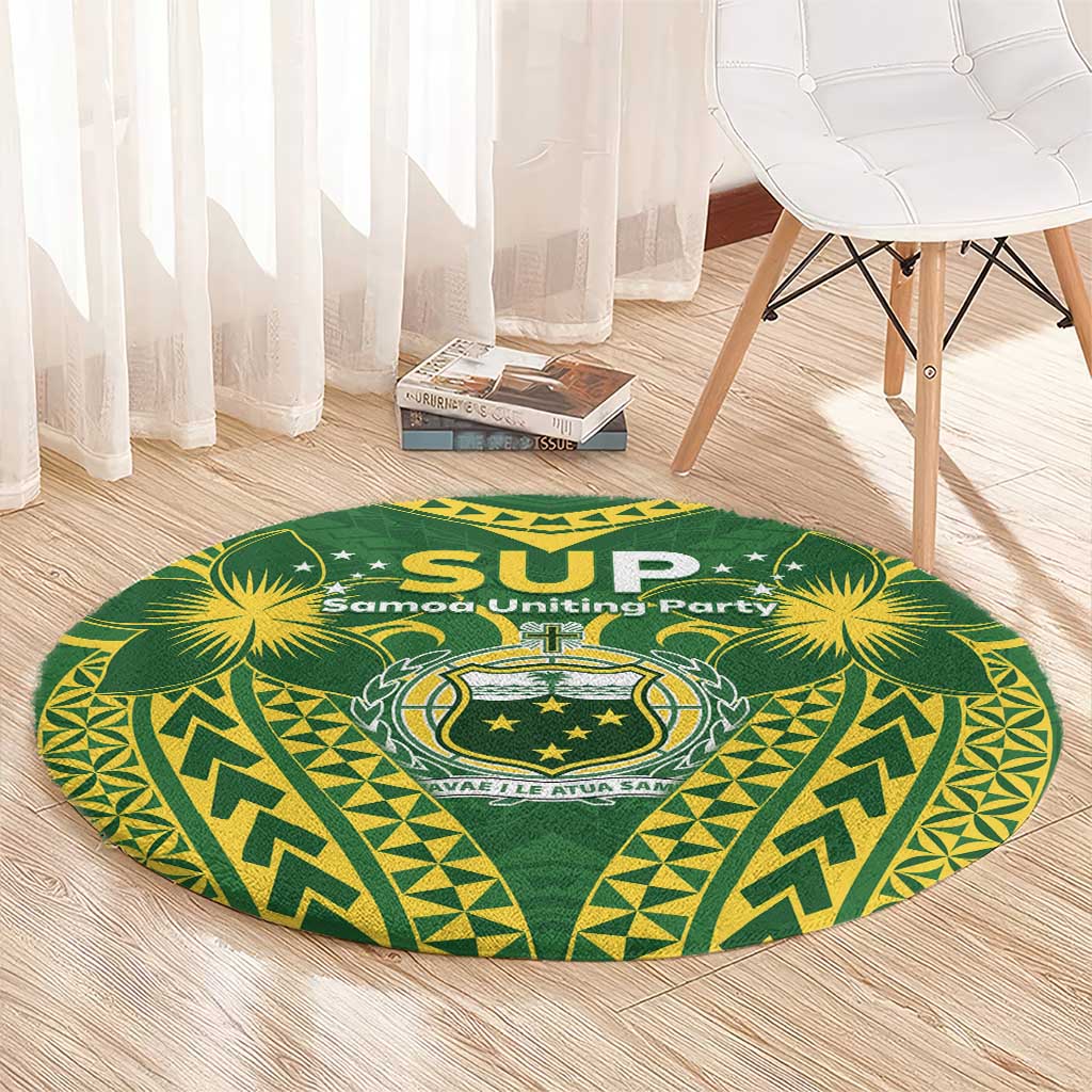 Samoa SUP Round Carpet Samoan Coat Of Arms - Polynesian Pride