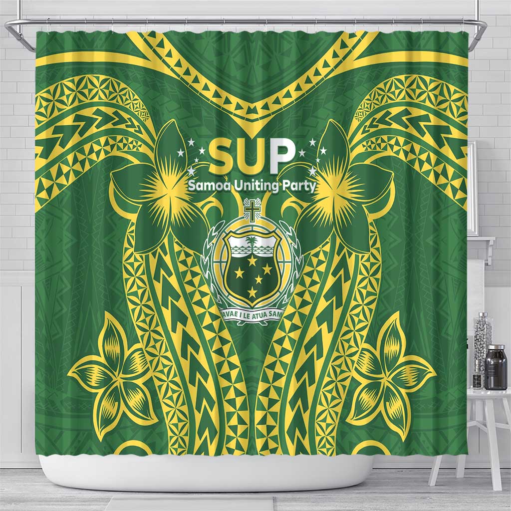Samoa SUP Shower Curtain Samoan Coat Of Arms - Polynesian Pride