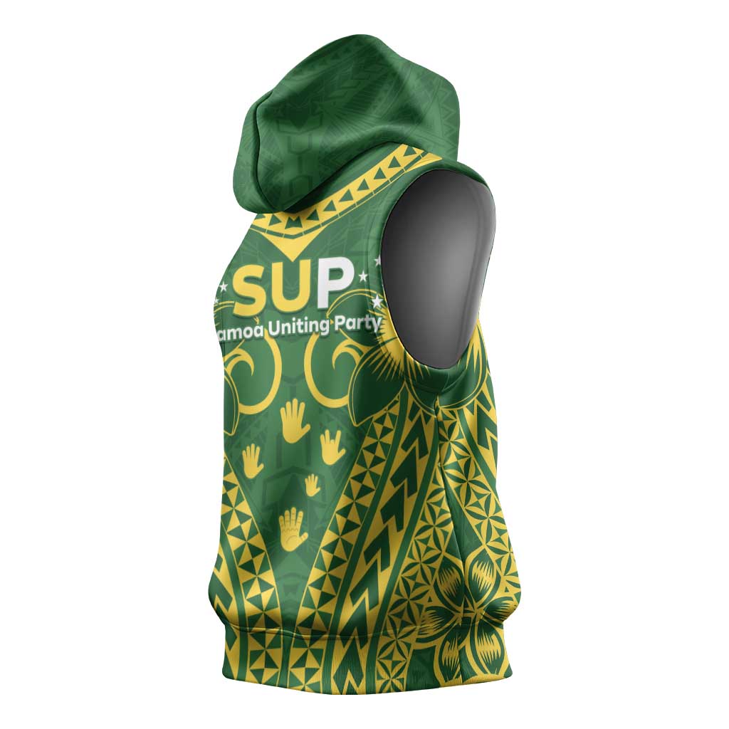 Samoa SUP Sleeveless Hoodie Samoan Coat Of Arms - Polynesian Pride