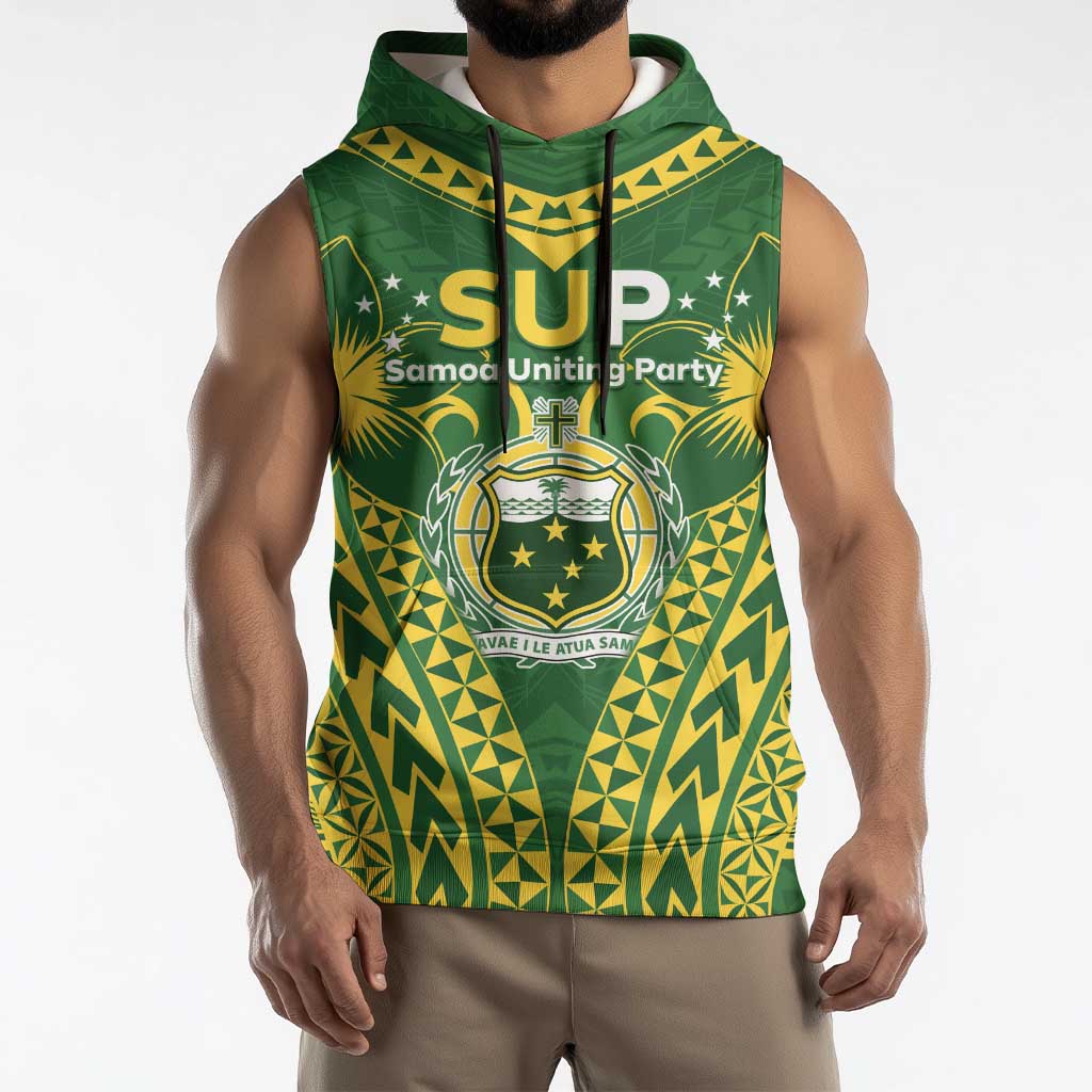 Samoa SUP Sleeveless Hoodie Samoan Coat Of Arms - Polynesian Pride
