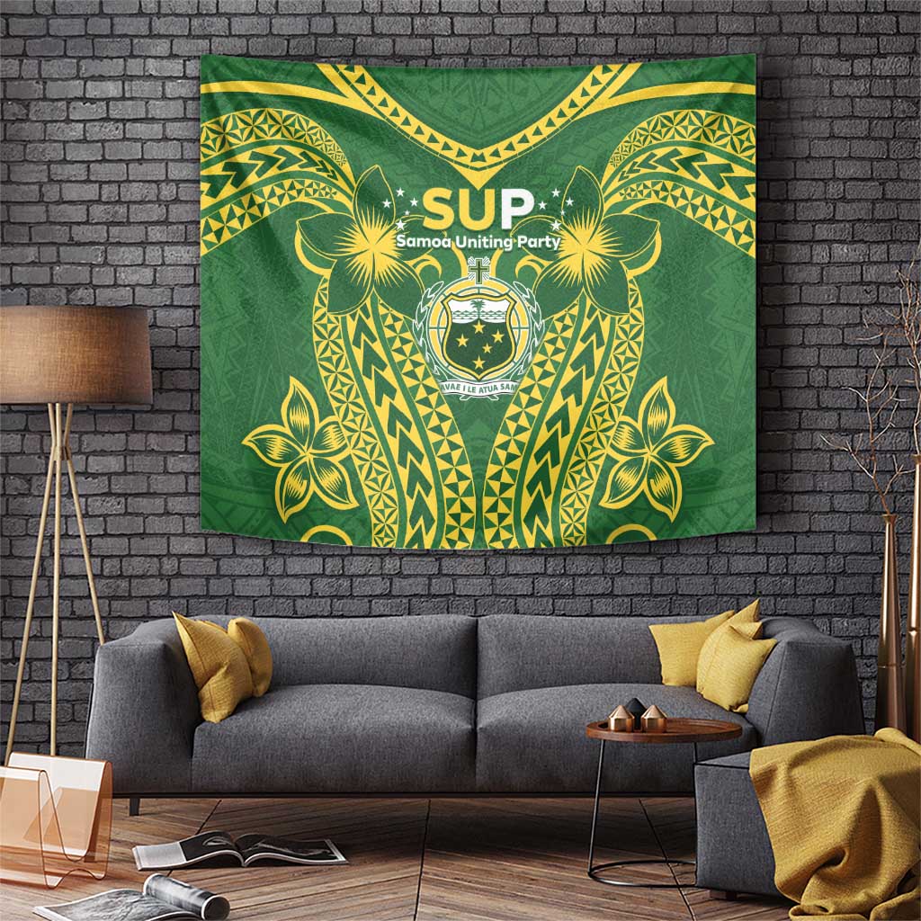 Samoa SUP Tapestry Samoan Coat Of Arms LT05 Green - Polynesian Pride