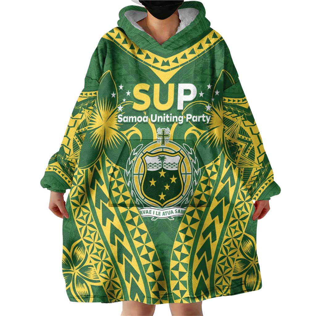 Samoa SUP Wearable Blanket Hoodie Samoan Coat Of Arms - Polynesian Pride