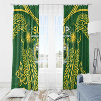 Samoa SUP Window Curtain Samoan Coat Of Arms - Polynesian Pride