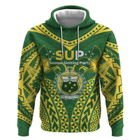 Samoa SUP Zip Hoodie Samoan Coat Of Arms LT05 Pullover Hoodie Green - Polynesian Pride