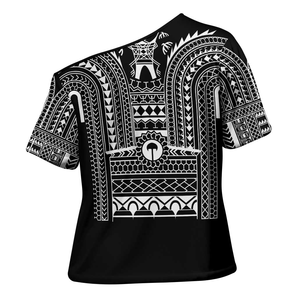 Philippines Igorot Tribal Art Tattoo Black Cross Shoulder Shirt - Polynesian Pride